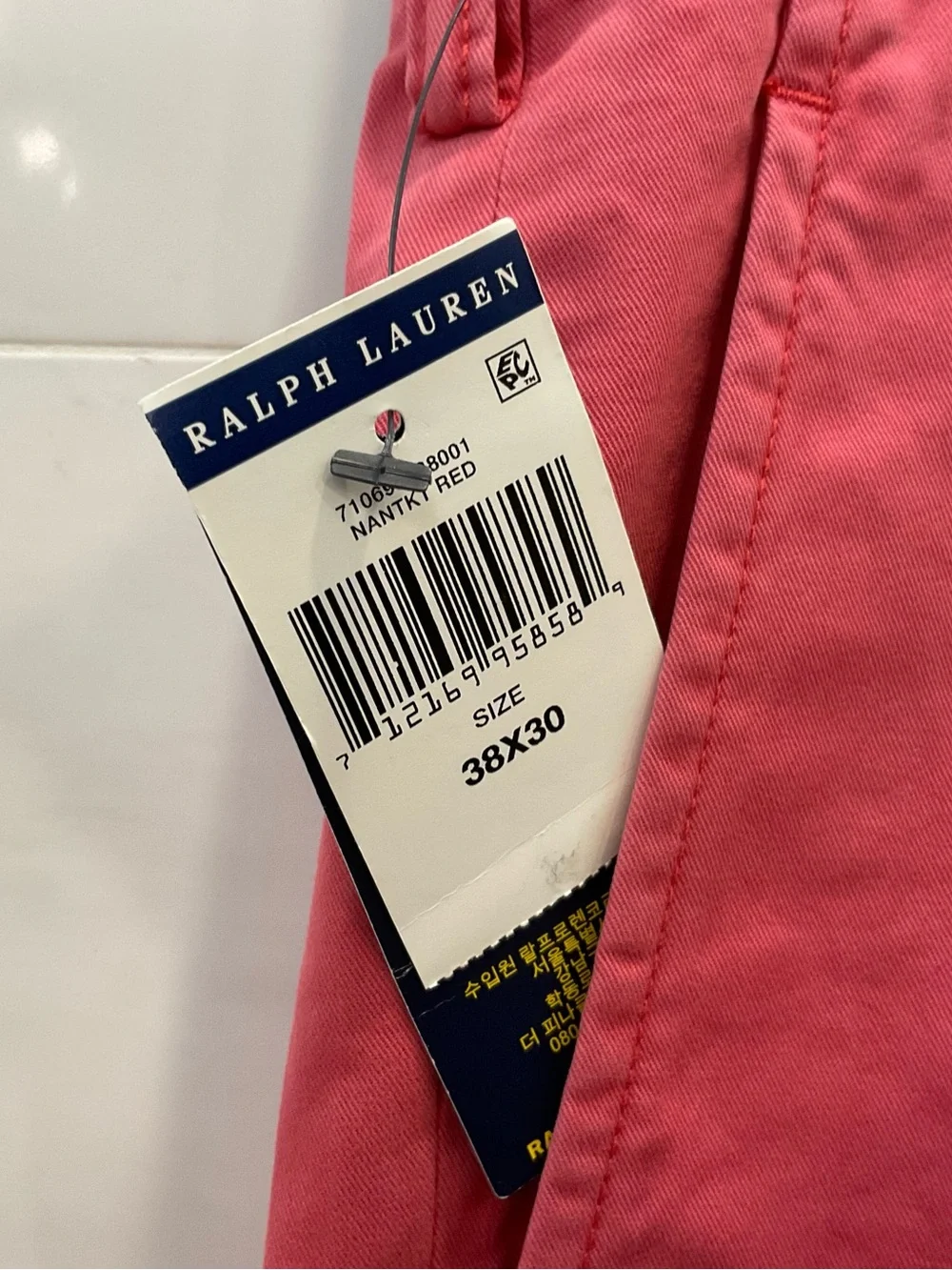POLO Ralph Lauren Nantucket Red Stretch Straight Fit Chino Pants size 38-30 T77